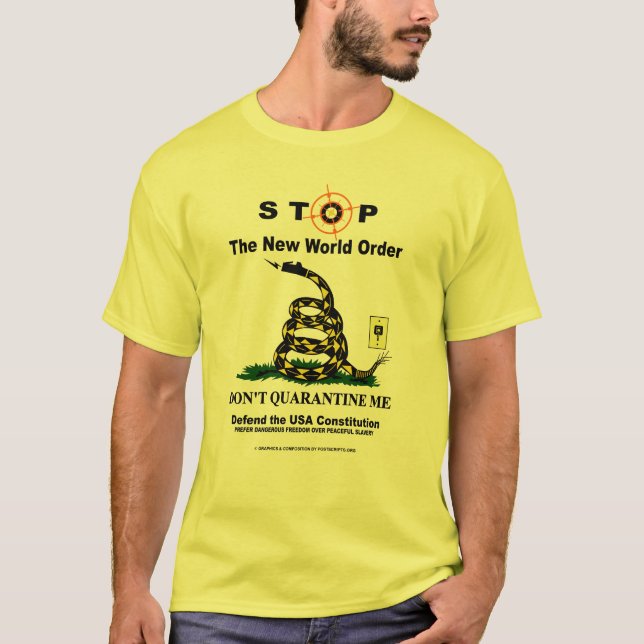 Karantän mig inte - ny världsordning t shirt (Framsida)