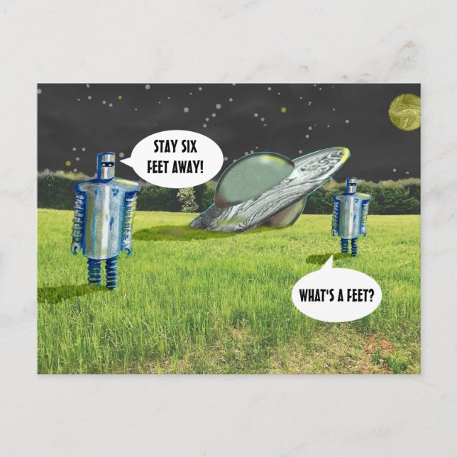 KARANTÄN SEX FOT ROBOTAR av Jetpackcorps Vykort (Framsida)