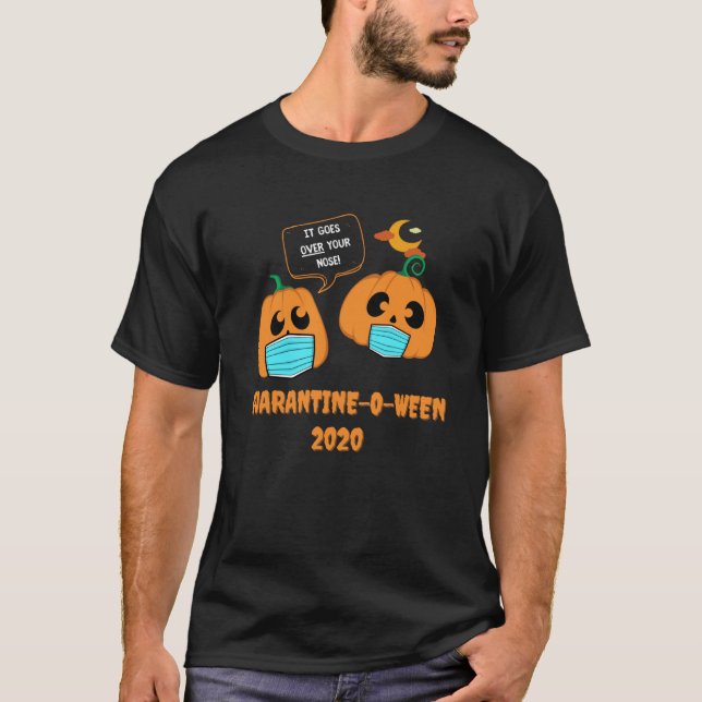 Karantän till Halloween 2020 Pumpkin Mask Cos T Shirt (Framsida)