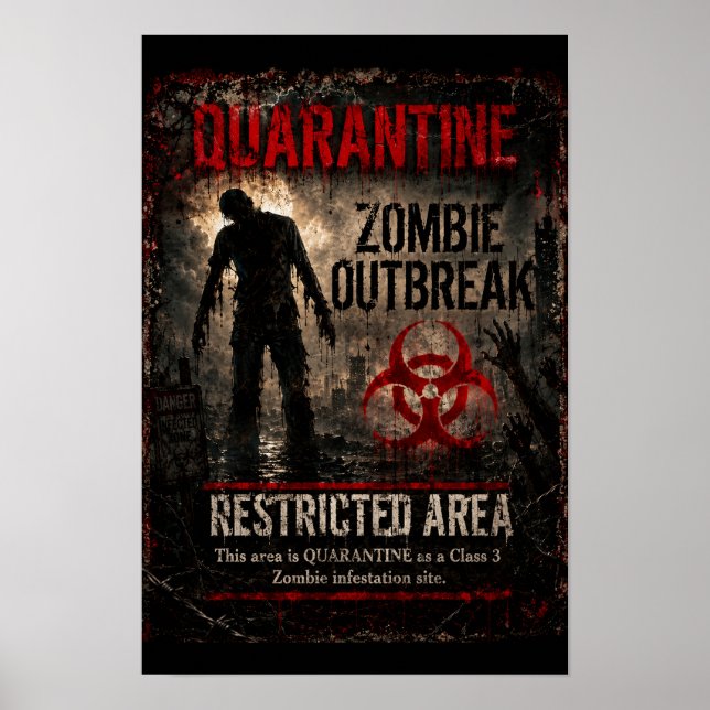Karantän Zombie-utbrott – Begränsat område Poster (Framsidan)