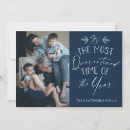 Karantändsk blå anpassningsbar av julblått chic Fo Julkort