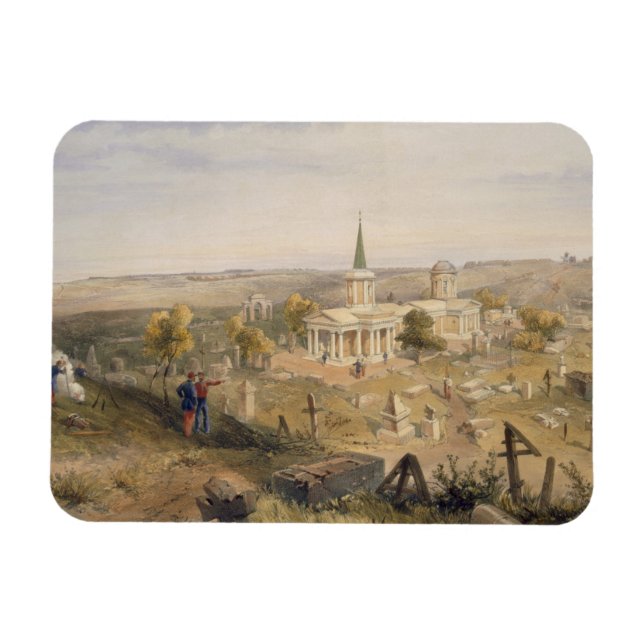 Karantänkyrkogård och kyrka, plåt från Se Magnet (Horisontell)