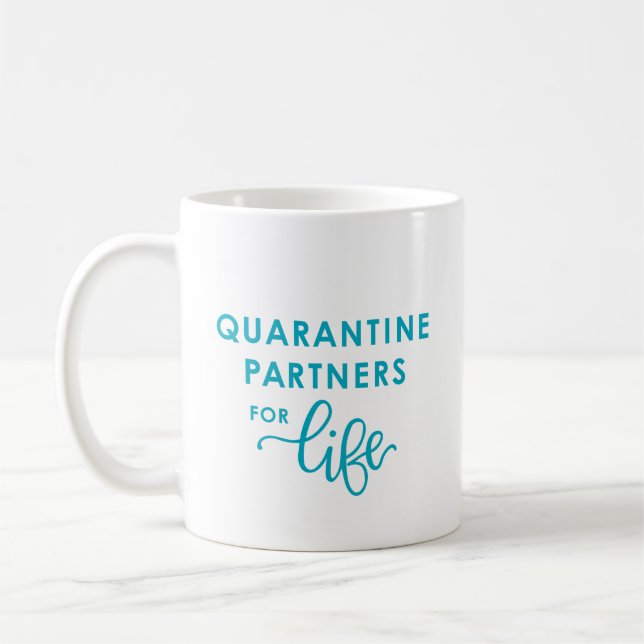 Karantänpartner för Life| Coronavirus (blått) Kaffemugg (Vänster)