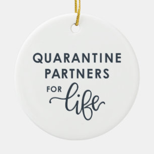 Karantänpartner för Life Coronavirus (Grått) Julgransprydnad Keramik