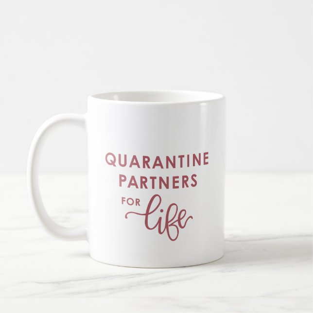 Karantänpartner för Life Coronavirus (Rosa) Kaffemugg (Vänster)