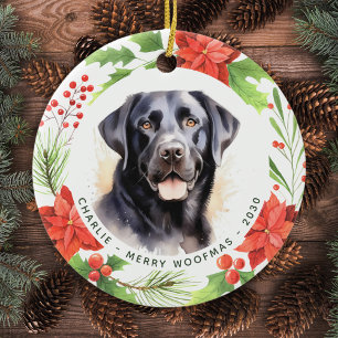Karantänska Ansikte Mask Santa Hund 2020 Pandemi Julgransprydnad Keramik