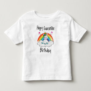 Karantänska födelsedag Unicorn-regnbåge T Shirt