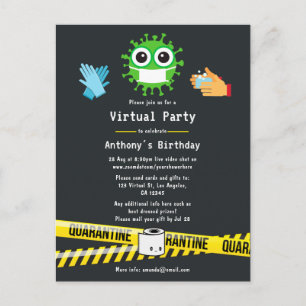 Karantänska Virtuell Födelsedagsfest Vykort