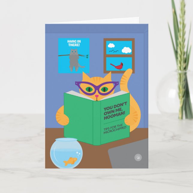 Karantänskt gratulationskort för katter kort (Framsida)