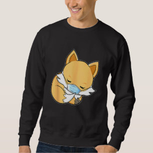 Karantantisk räx Sleeping Ansikte Mask Fox Lång Ärmad Tröja
