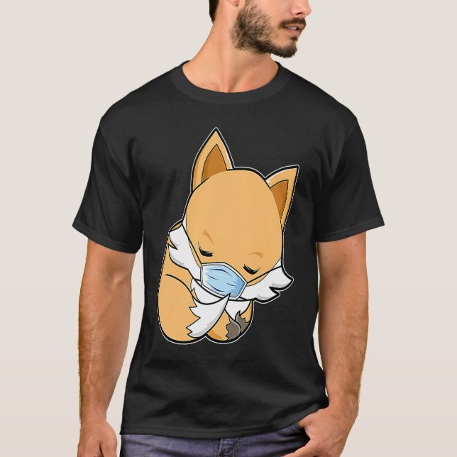 Karantantisk räx Sleeping Ansikte Mask Fox T Shirt (Framsida)