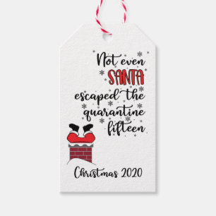 Karantänvikt Gain Santa Stuck i Skorsten Presentetikett