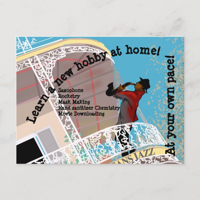 KARANTINA-HOBBIESER efter bildfönster Vykort (Framsida)