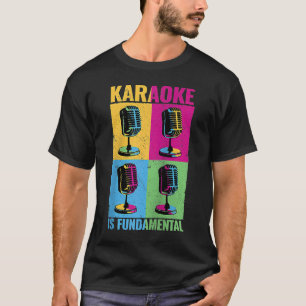 Karaoke är grundläggande färglös mikrofonmusik m t shirt
