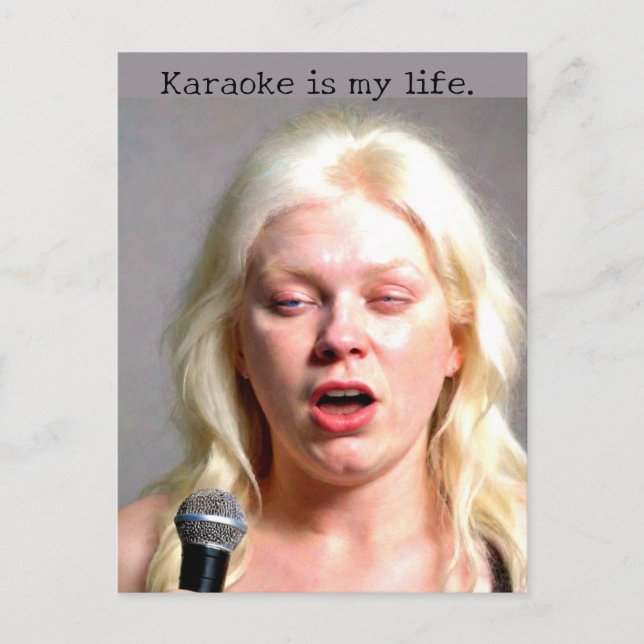 Karaoke är mitt liv vykort (Framsida)