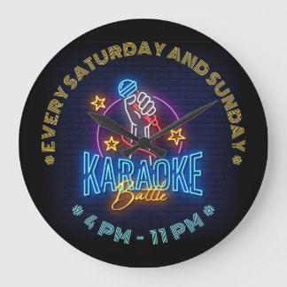 Karaoke Battle Neon look, Anpassningsbar Text LED- Stor Klocka