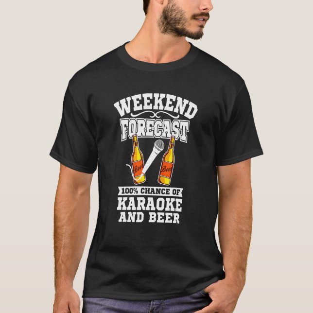 Karaoke Beer Karaoke Helg Prorecast Beer T Shirt (Framsida)