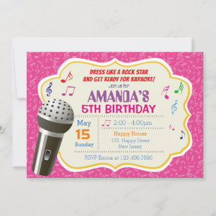 Karaoke Birthday-inbjudan Inbjudningar
