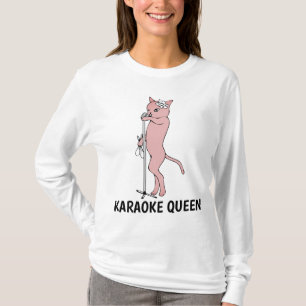 KARAOKE CAT Dam T-shirts