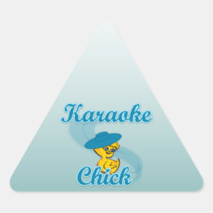 Karaoke Chick #3 Triangelformat Klistermärke