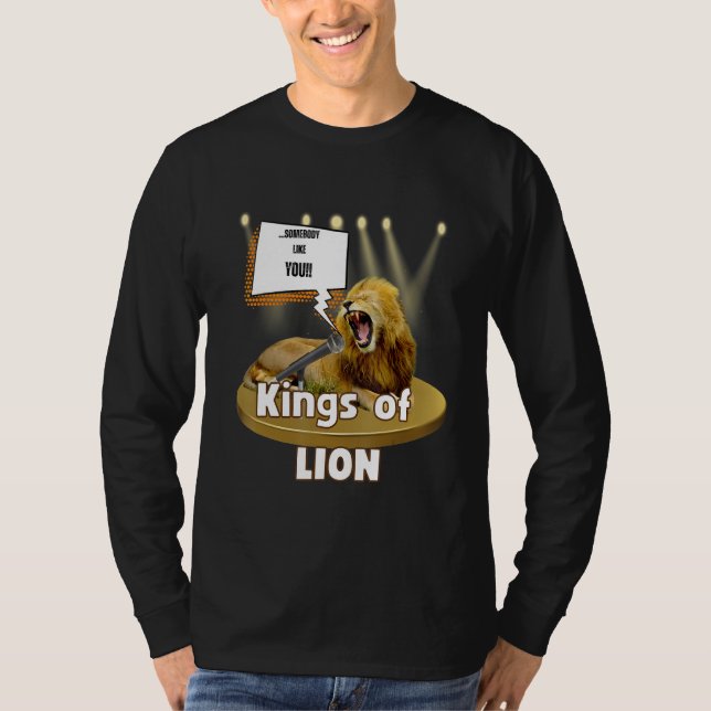 Karaoke Djur Sjunger KUNGAR Av LEJON T Shirt (Framsida)