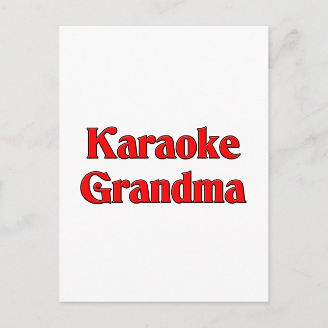 Karaoke Grandma Vykort (Framsida)