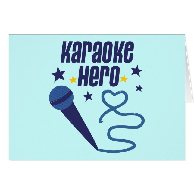 Karaoke Hero Hälsningskort (Framsidan Horizontal)