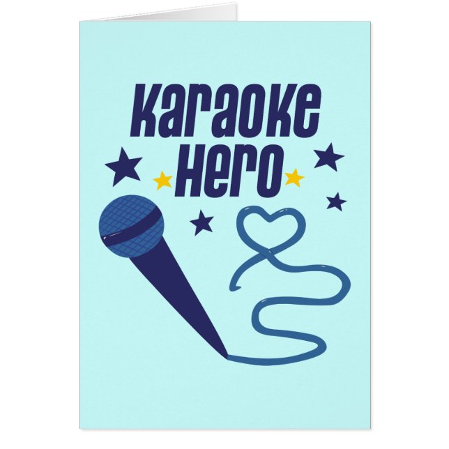 Karaoke Hero Hälsningskort (Framsidan)