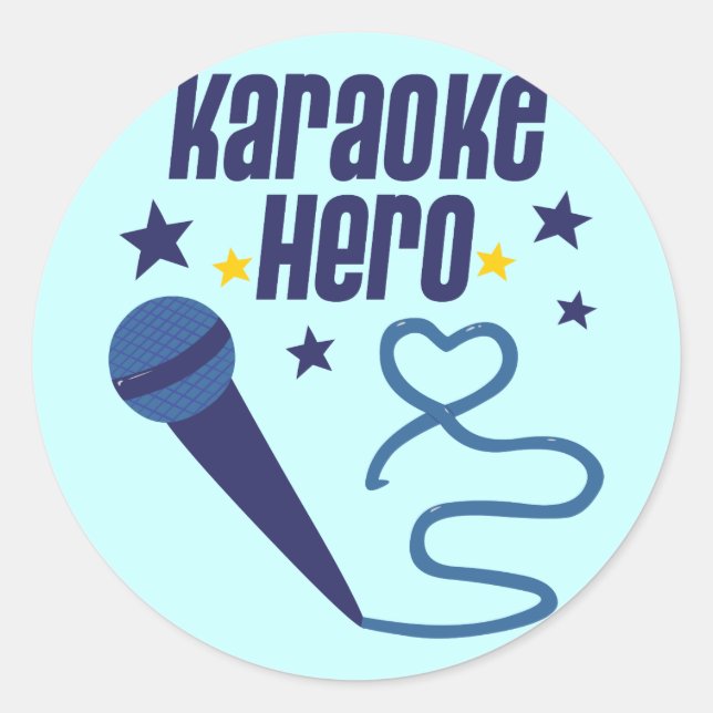 Karaoke Hero Runt Klistermärke (Framsida)