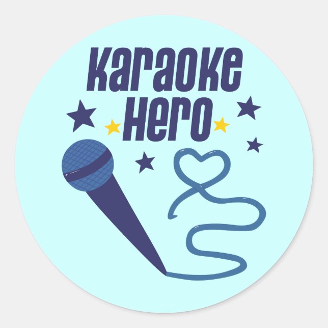 Karaoke Hero Runt Klistermärke (Framsida)