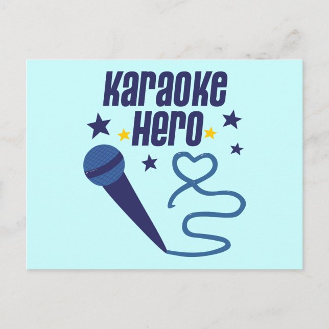 Karaoke Hero Vykort (Framsida)