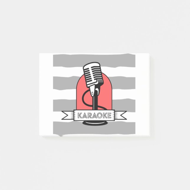 Karaoke kung eller drottningsångermusikutförare post-it block (Framsida)