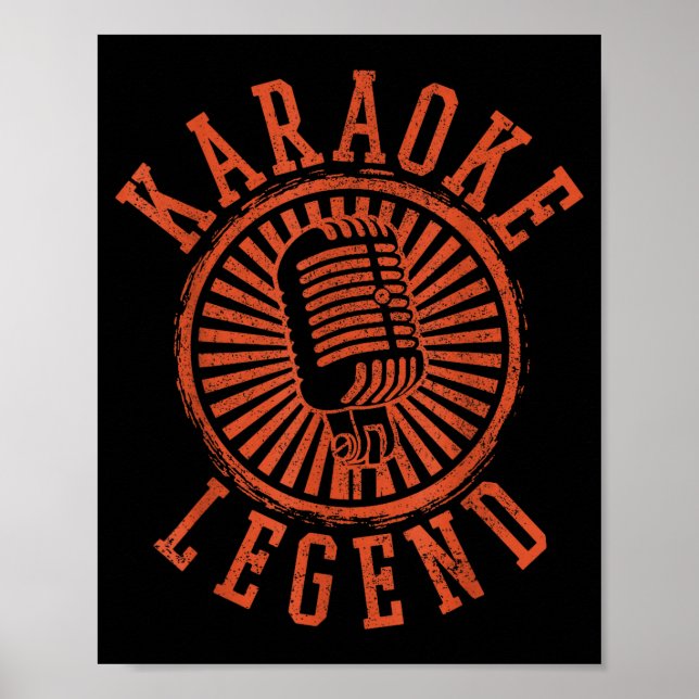 Karaoke Legend - Singing Microphone Party Singer G Poster (Framsidan)