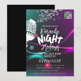 Karaoke Natt Evenemang Party Bar Klubb Flyer Inbjudningar