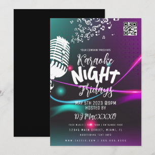 Karaoke Natt Evenemang Party Bar Klubb Flyer Inbjudningar