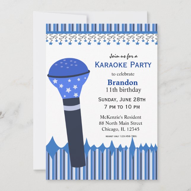 Karaoke Nätter Inbjudningar (Framsida)