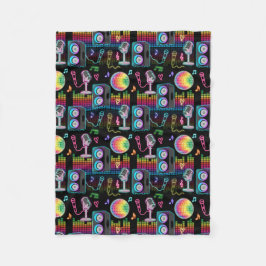 Karaoke Neon Glow Singing Music Party Fleecefilt