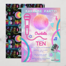 Karaoke Neon Glow Tie Dye Födelsedagsfest 