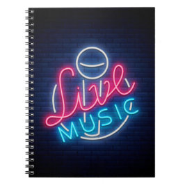 Karaoke Neon Lighting Curved Ord Art Ord Text Anteckningsbok