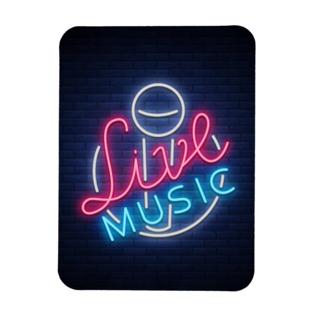 Karaoke Neon Lighting Curved Ord Art Ord Text Magnet (Vertikal)