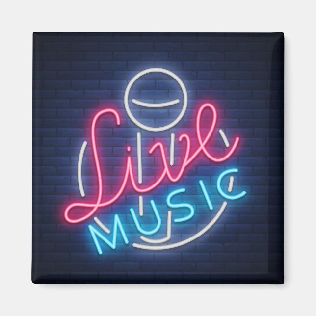 Karaoke Neon Lighting Curved Ord Art Ord Text Magnet (Framsidan)