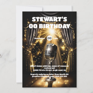 Karaoke night stars Hollywood Black guld event Inbjudningar