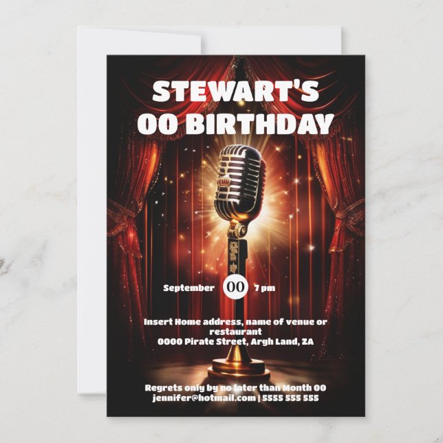 Karaoke night stars Hollywood Red Carpet event Inbjudningar (Framsida)