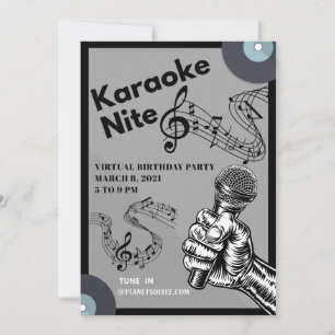 Karaoke Nite Birthday-inbjudan
