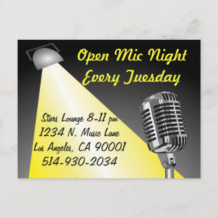 Karaoke/ Open Mic Natt Vykort