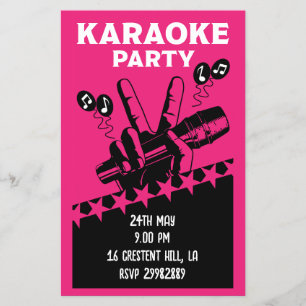 Karaoke Party Inbjudan Flygblad