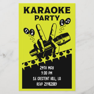 Karaoke Party Inbjudan Flygblad