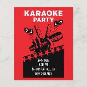Karaoke Party Inbjudan Flygblad