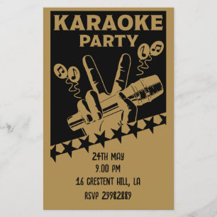 Karaoke Party Inbjudan Flygblad