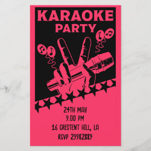 Karaoke Party Inbjudan Flygblad